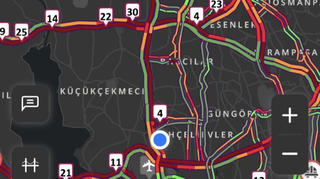 İstanbul’da trafik yoğunluğu yüzde 89’lara çıktı