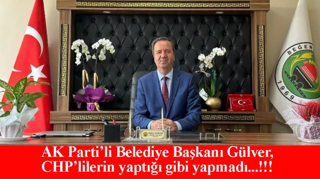 AK Parti’li Beyendik Belediye Başkanı Gülver’den CHP’ye karşı örnek davranış