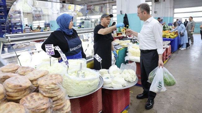 Başakşehir Belediye Başkanı Kartoğlu kapalı pazar yerini ziyaret etti