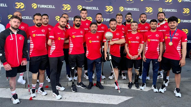 Avrupa Şampiyonu Ampute Milli Futbol Takımı’mız, yurda döndü