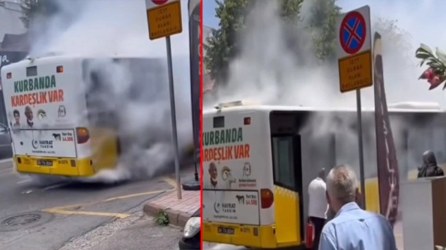 Vah İstanbul’un haline: seyir halindeki İETT otobüsü yandı
